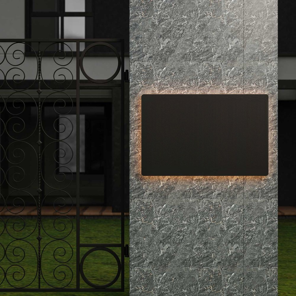 LED nameplate on a villa gate pillar